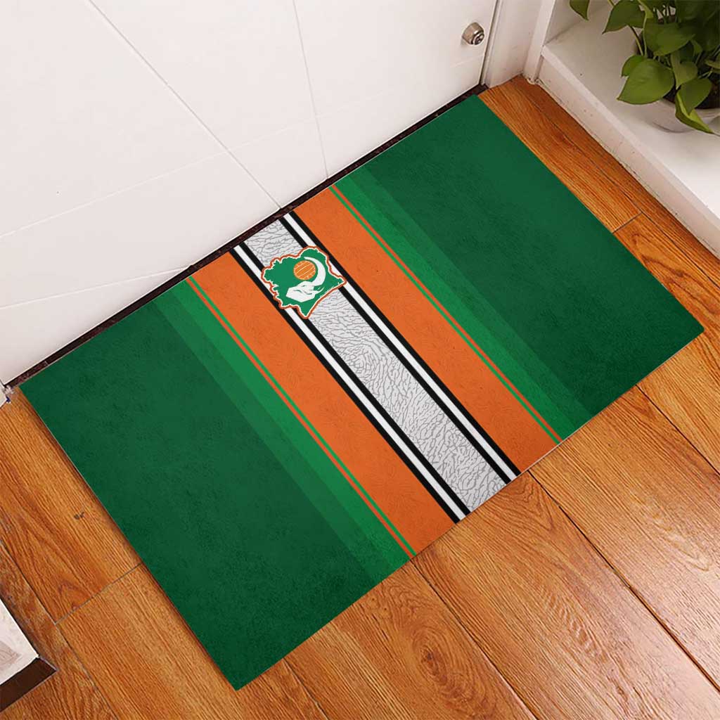 Côte d'Ivoire National Football Rubber Doormat Les Elephants-Sporty Stripes - African Pride