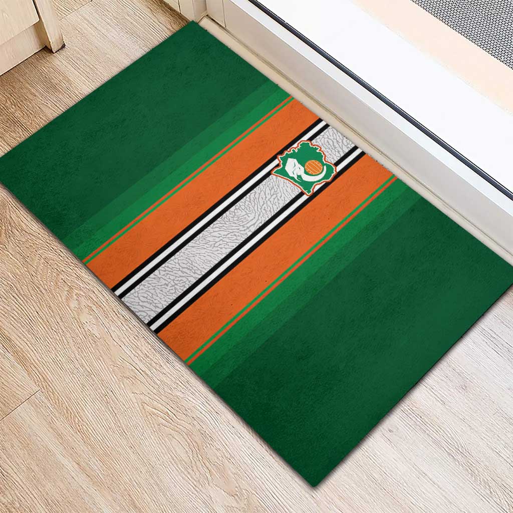 Côte d'Ivoire National Football Rubber Doormat Les Elephants-Sporty Stripes - African Pride