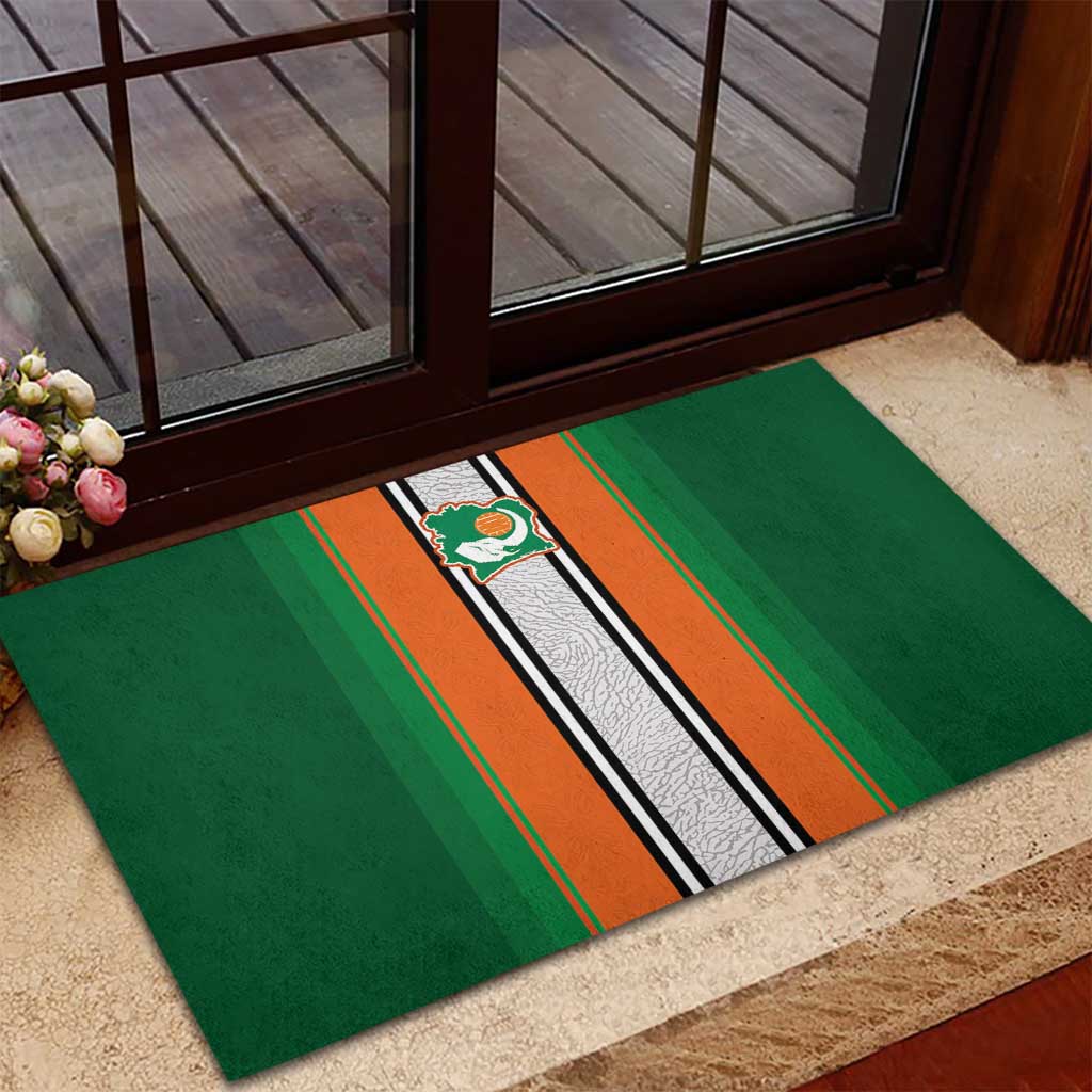 Côte d'Ivoire National Football Rubber Doormat Les Elephants-Sporty Stripes - African Pride