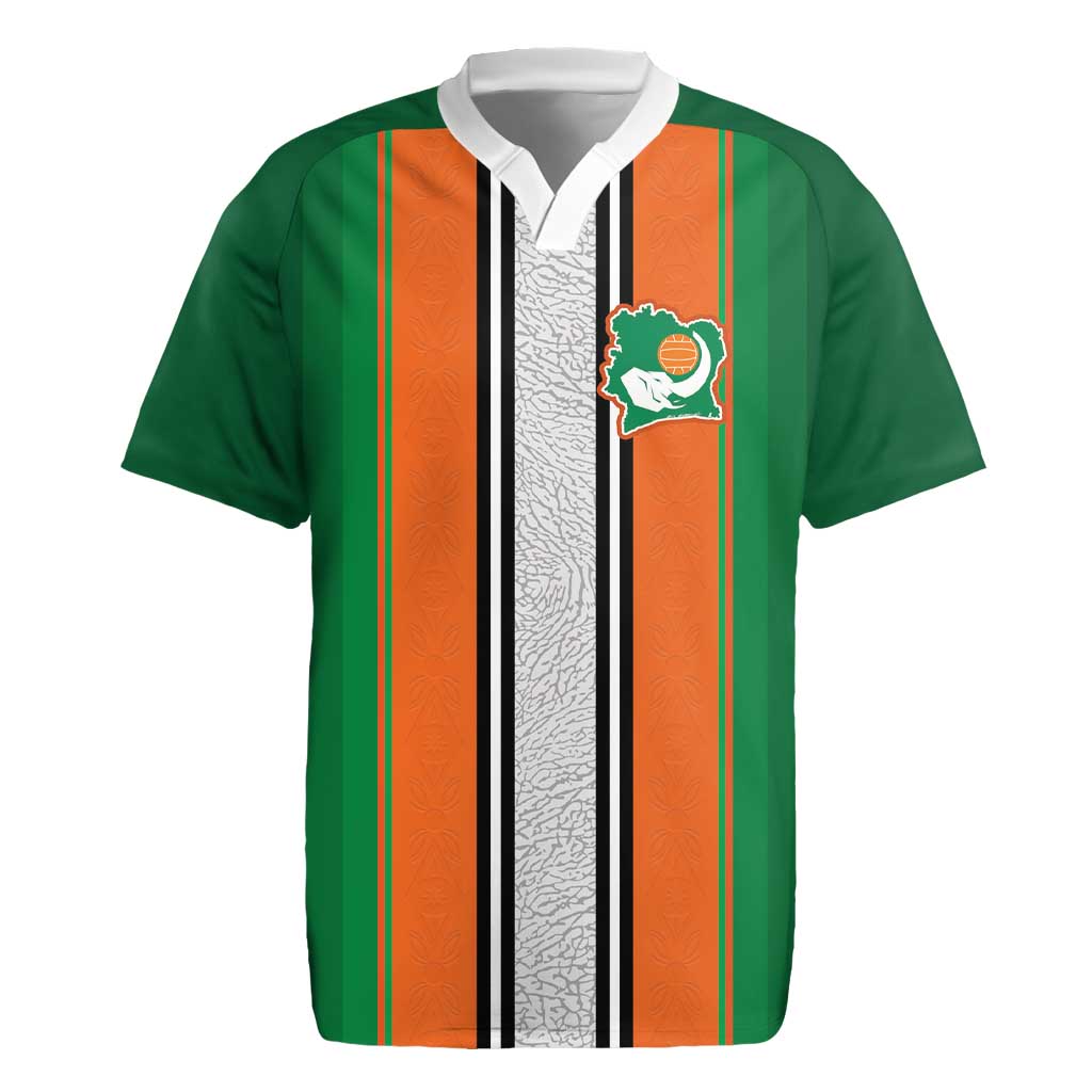 Custom Côte d'Ivoire National Football Rugby Jersey Les Elephants-Sporty Stripes LT03