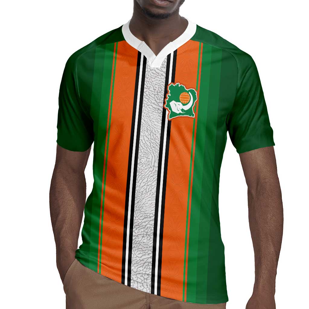 Custom Côte d'Ivoire National Football Rugby Jersey Les Elephants-Sporty Stripes LT03