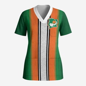 Custom Côte d'Ivoire National Football Scrub Top Les Elephants-Sporty Stripes - African Pride