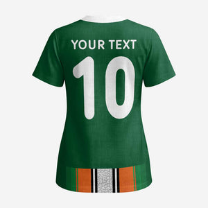 Custom Côte d'Ivoire National Football Scrub Top Les Elephants-Sporty Stripes - African Pride