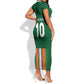 Custom Côte d'Ivoire National Football Short Sleeve Bodycon Dress Les Elephants-Sporty Stripes LT03