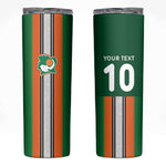 Custom Côte d'Ivoire National Football Skinny Tumbler Les Elephants-Sporty Stripes - African Pride