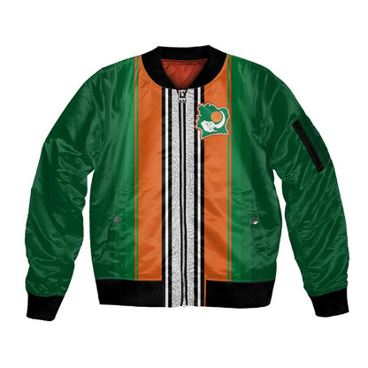 Custom Côte d'Ivoire National Football Sleeve Zip Bomber Jacket Les Elephants-Sporty Stripes - African Pride