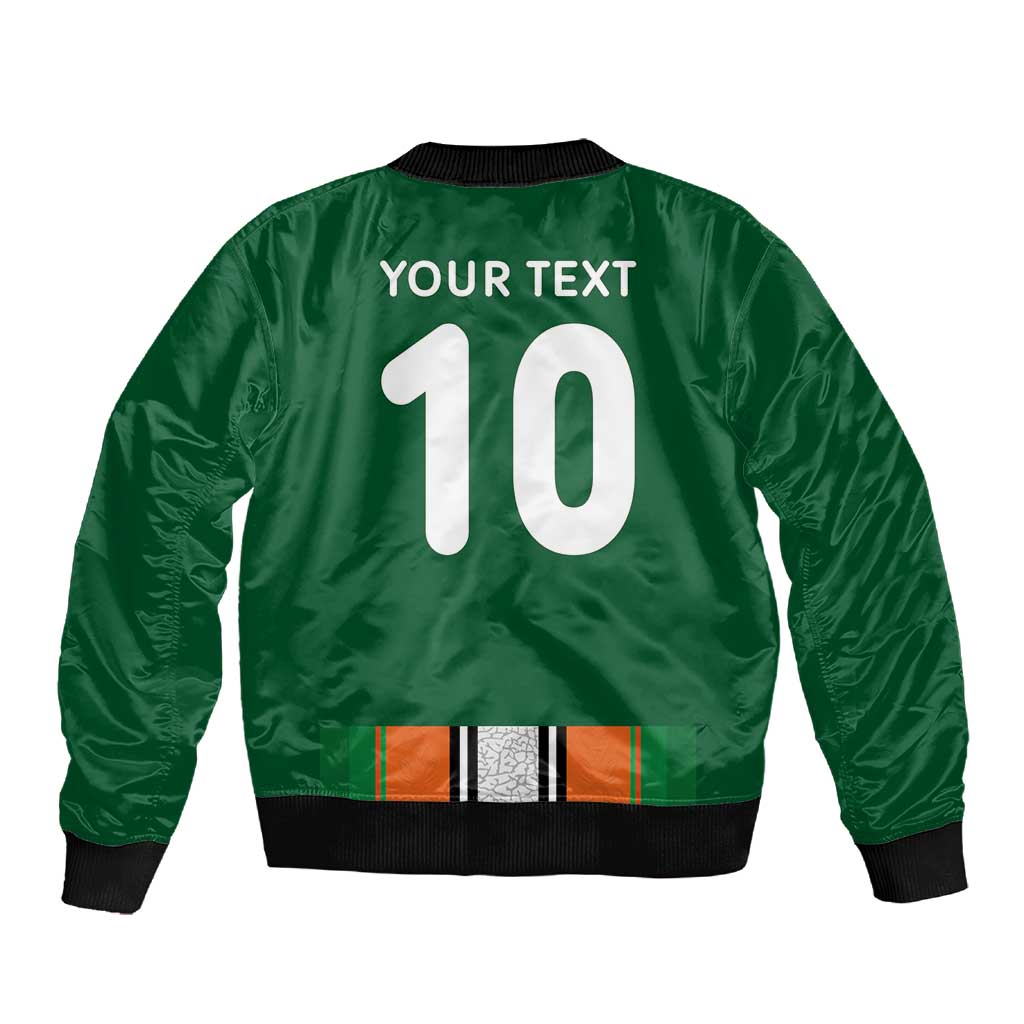 Custom Côte d'Ivoire National Football Sleeve Zip Bomber Jacket Les Elephants-Sporty Stripes - African Pride
