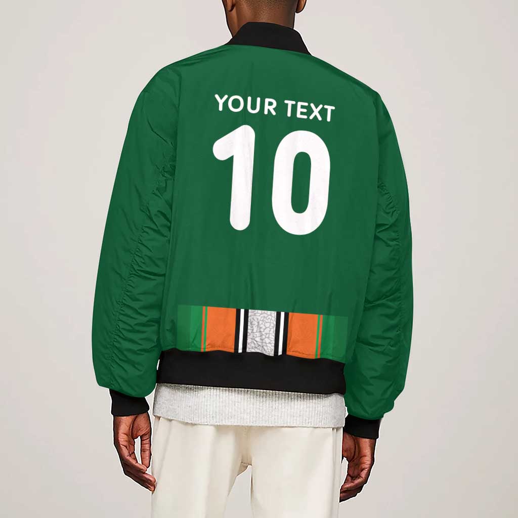 Custom Côte d'Ivoire National Football Sleeve Zip Bomber Jacket Les Elephants-Sporty Stripes - African Pride