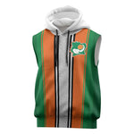 Custom Côte d'Ivoire National Football Sleeveless Hoodie Les Elephants-Sporty Stripes - African Pride