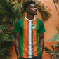 Custom Côte d'Ivoire National Football T shirt Les Elephants-Sporty Stripes LT03