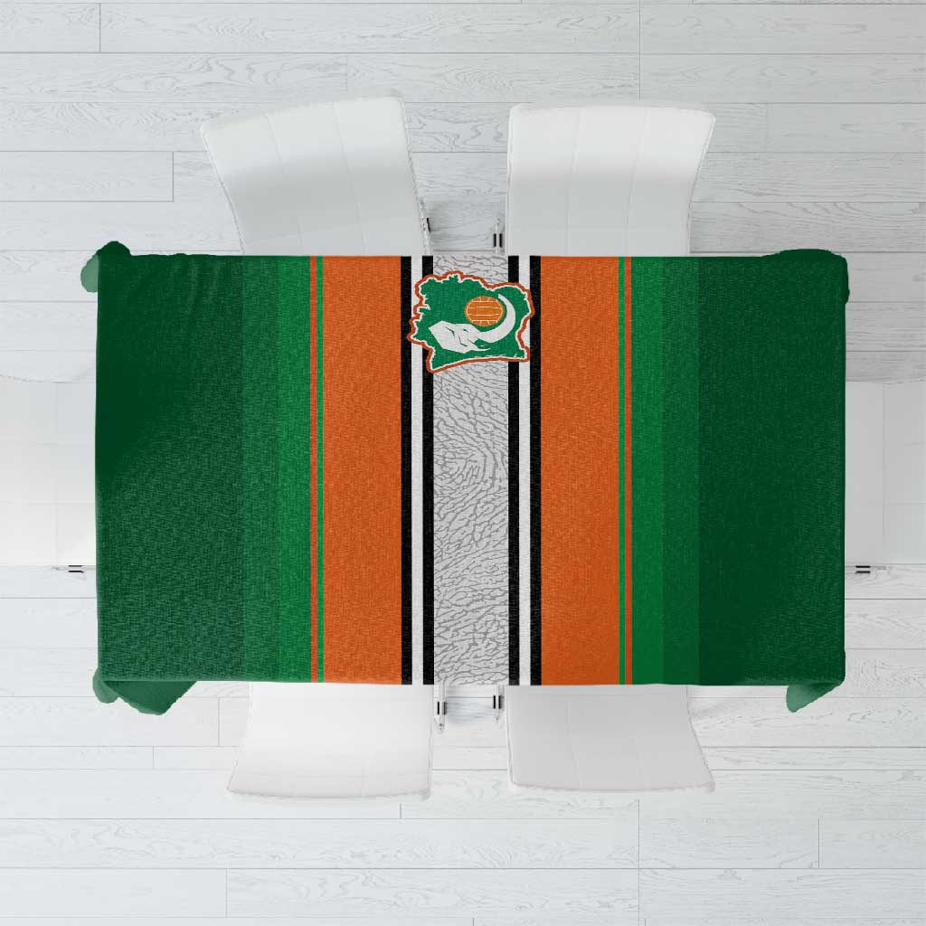 Côte d'Ivoire National Football Tablecloth Les Elephants-Sporty Stripes - African Pride
