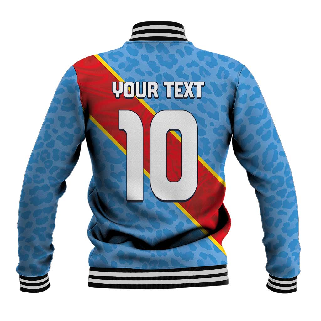 Custom DR Congo National Football Baseball Jacket Leopards Go Glory - African Pride