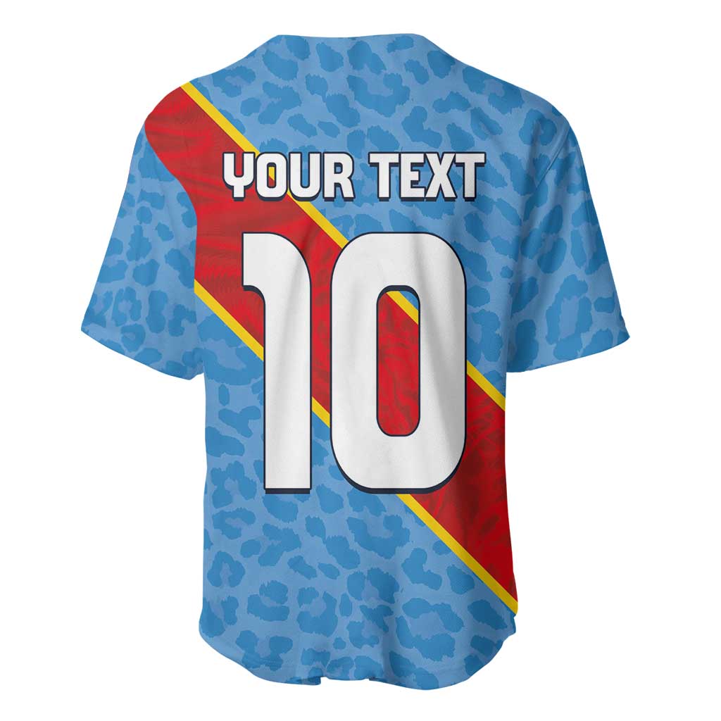 Custom DR Congo National Football Baseball Jersey Leopards Go Glory LT03