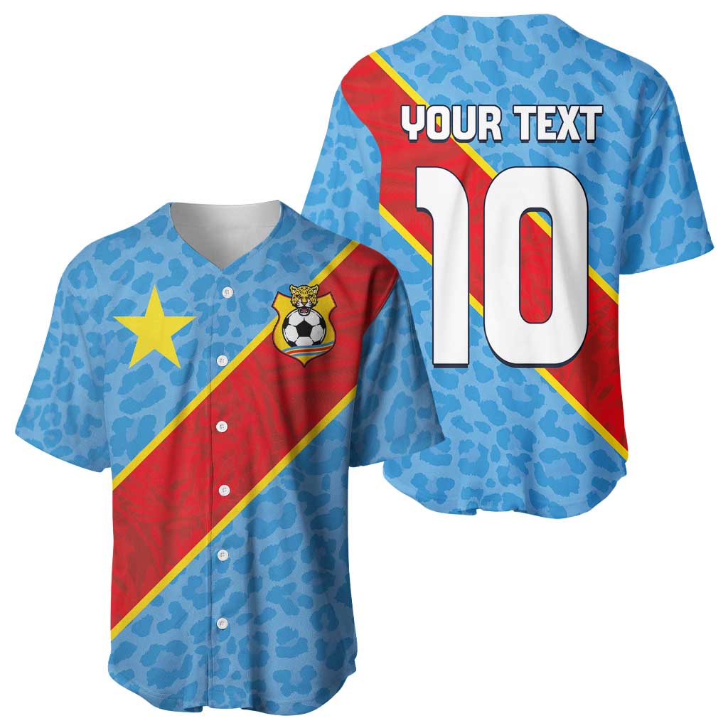 Custom DR Congo National Football Baseball Jersey Leopards Go Glory LT03