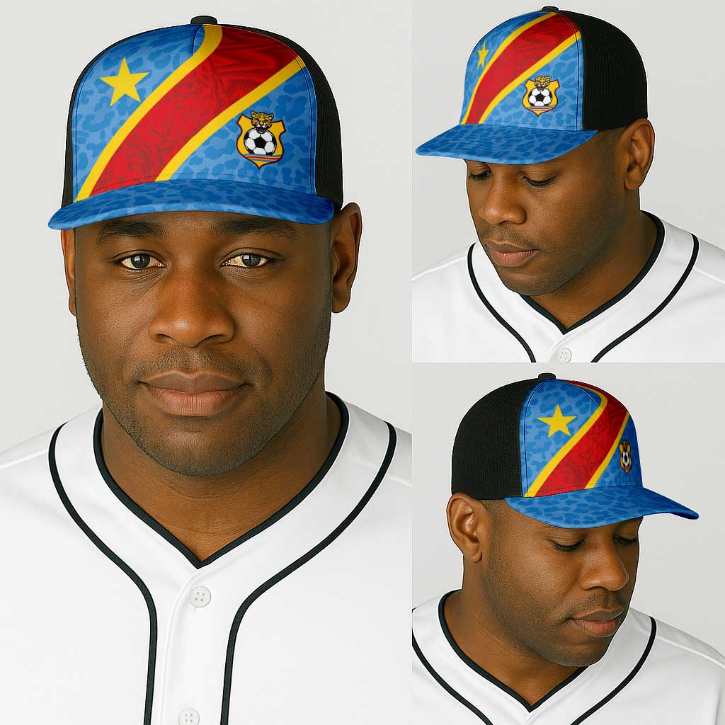 DR Congo National Football Baseball Net Cap Leopards Go Glory - African Pride