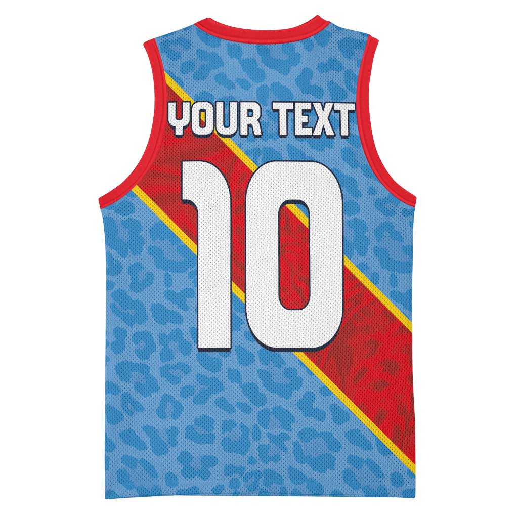 Custom DR Congo National Football Basketball Jersey Leopards Go Glory - African Pride