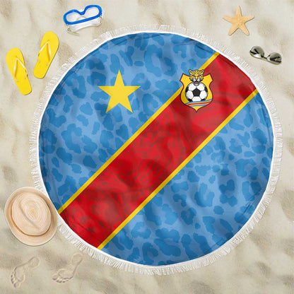 DR Congo National Football Beach Blanket Leopards Go Glory - African Pride