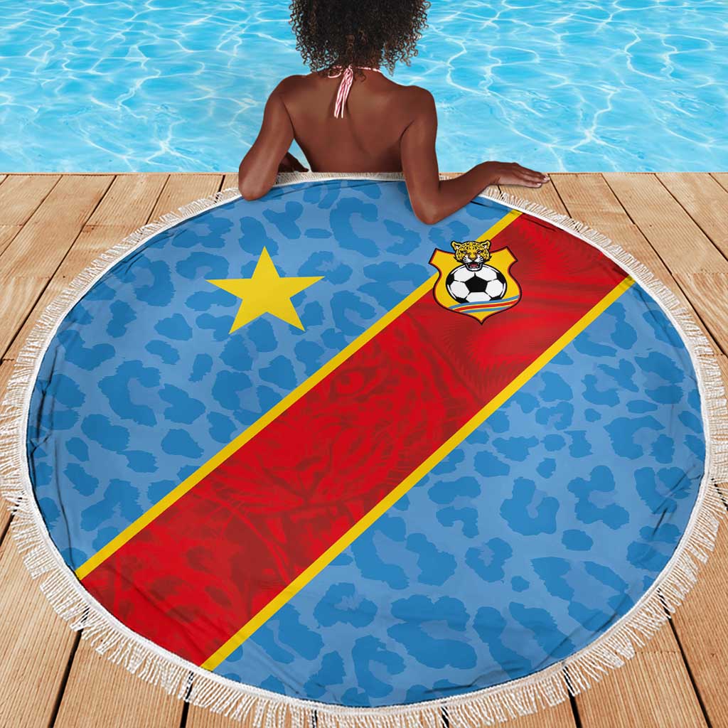 DR Congo National Football Beach Blanket Leopards Go Glory - African Pride