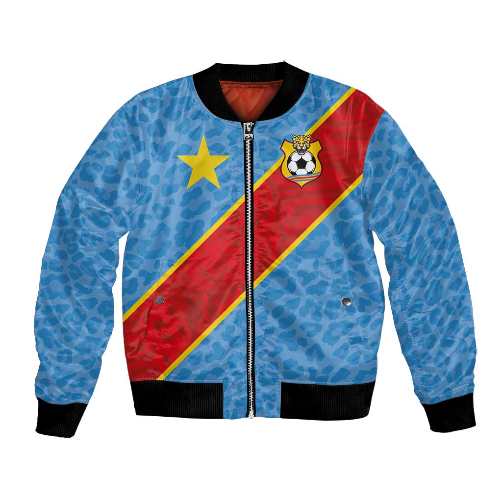 Custom DR Congo National Football Bomber Jacket Leopards Go Glory - African Pride