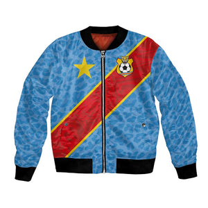Custom DR Congo National Football Bomber Jacket Leopards Go Glory - African Pride