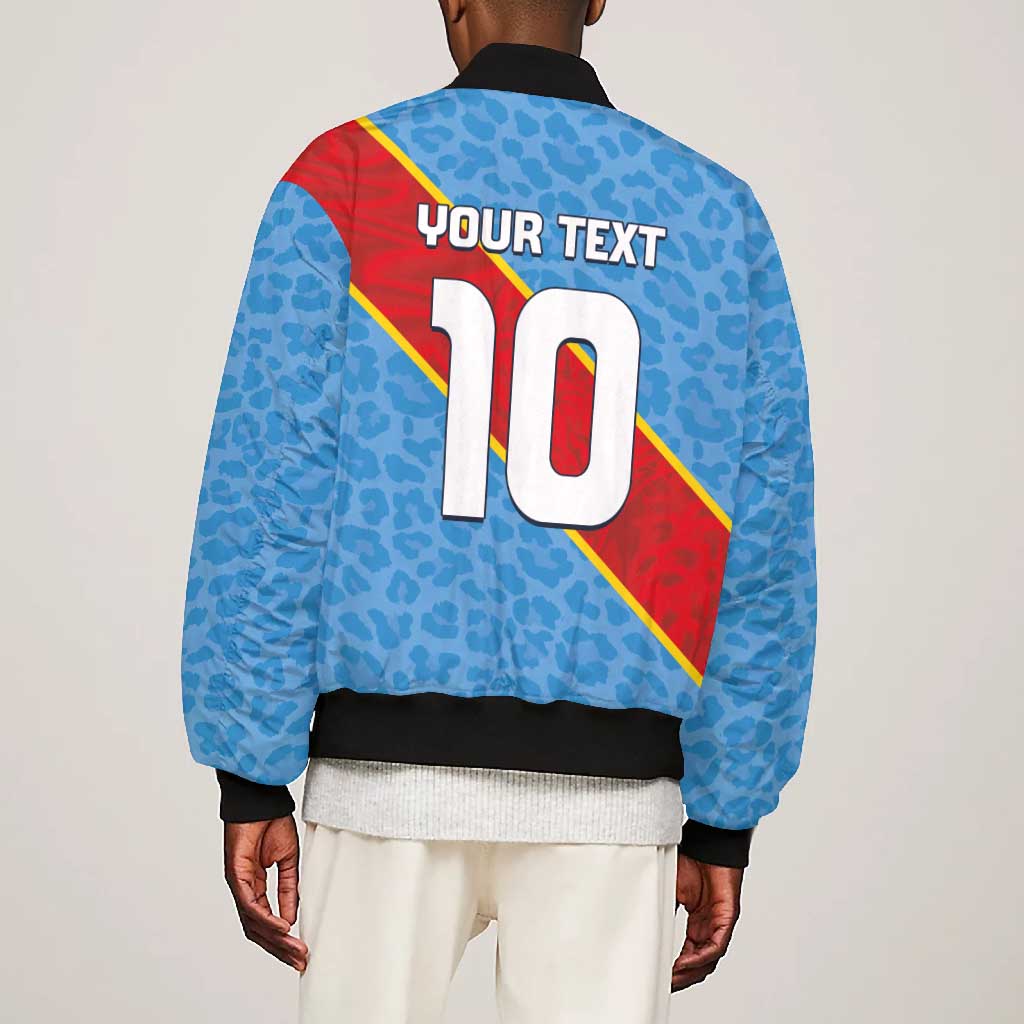 Custom DR Congo National Football Bomber Jacket Leopards Go Glory - African Pride