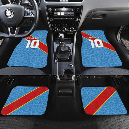 Custom DR Congo National Football Car Mats Leopards Go Glory - African Pride