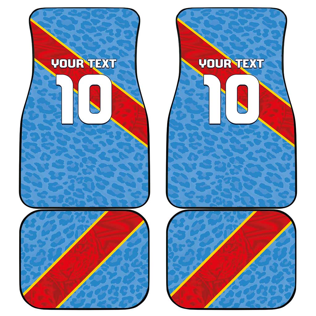 Custom DR Congo National Football Car Mats Leopards Go Glory - African Pride