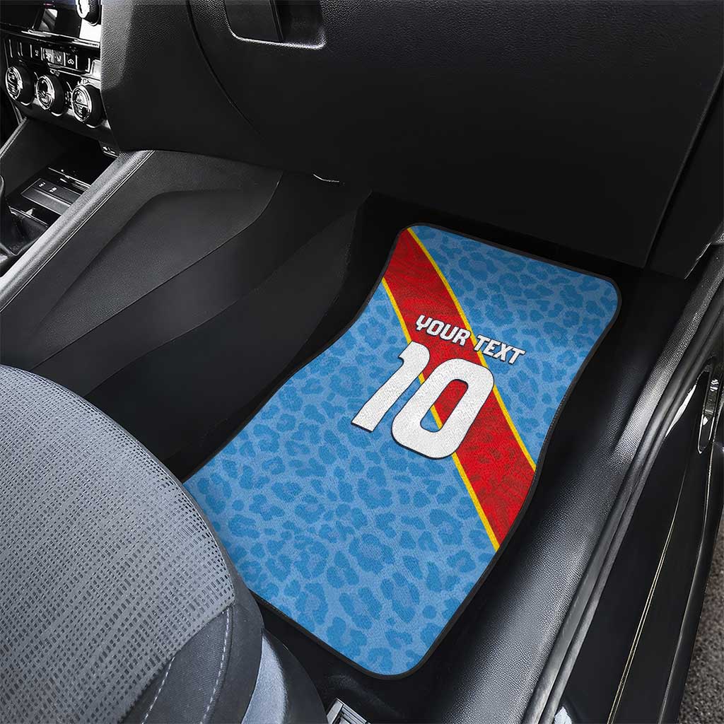 Custom DR Congo National Football Car Mats Leopards Go Glory - African Pride
