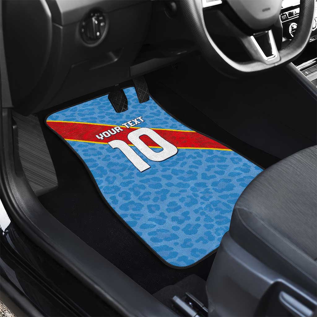 Custom DR Congo National Football Car Mats Leopards Go Glory - African Pride