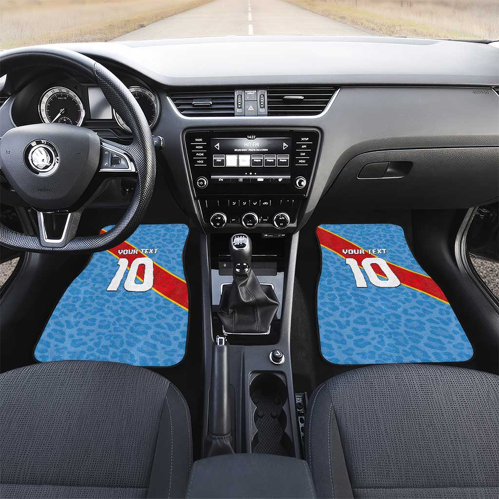 Custom DR Congo National Football Car Mats Leopards Go Glory - African Pride