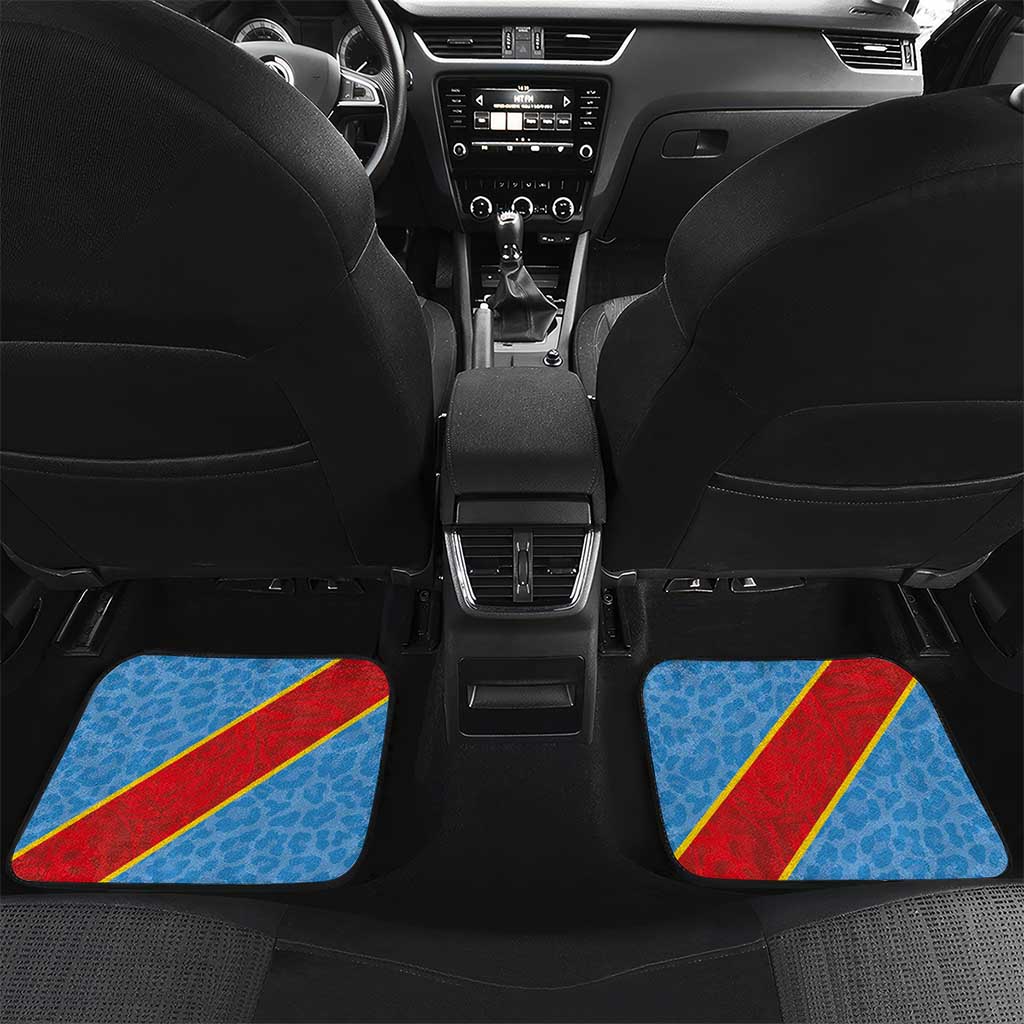 Custom DR Congo National Football Car Mats Leopards Go Glory - African Pride