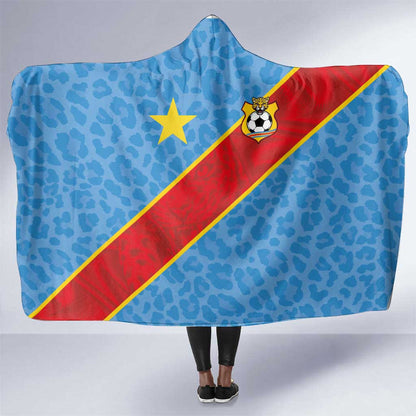 DR Congo National Football Hooded Blanket Leopards Go Glory - African Pride