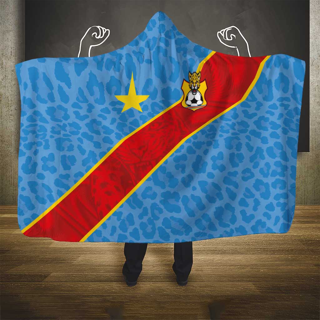 DR Congo National Football Hooded Blanket Leopards Go Glory - African Pride