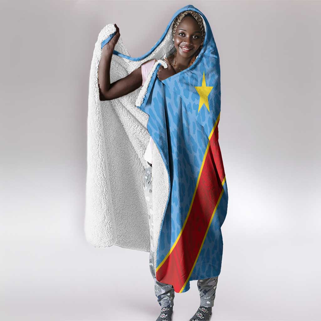 DR Congo National Football Hooded Blanket Leopards Go Glory - African Pride
