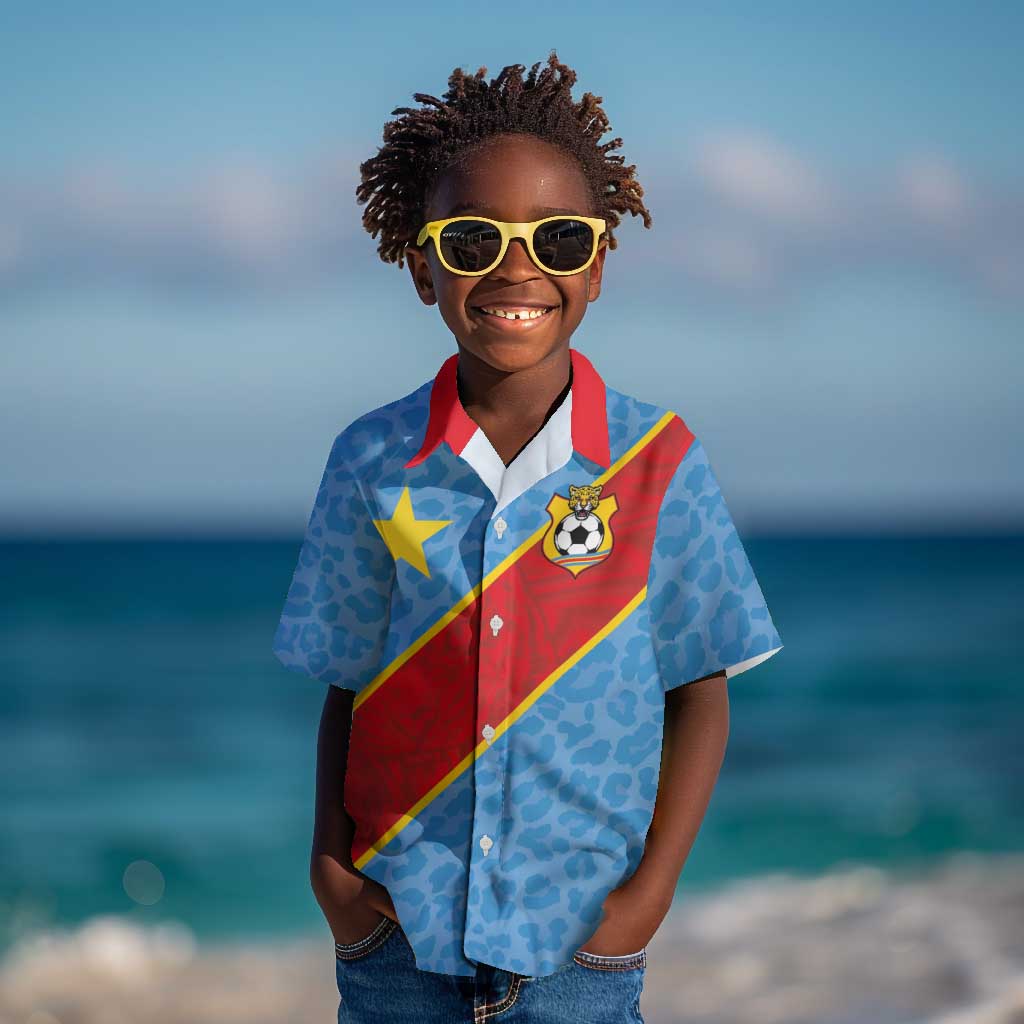 Custom DR Congo National Football Kid Hawaiian Shirt Leopards Go Glory LT03