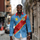 Custom DR Congo National Football Long Sleeve Button Shirt Leopards Go Glory - African Pride