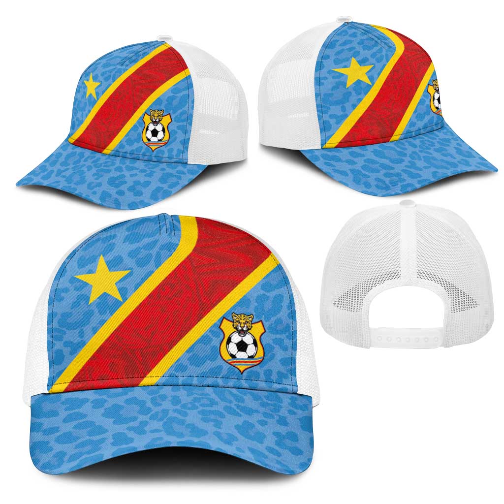 DR Congo National Football Mesh Trucker Cap Leopards Go Glory - African Pride