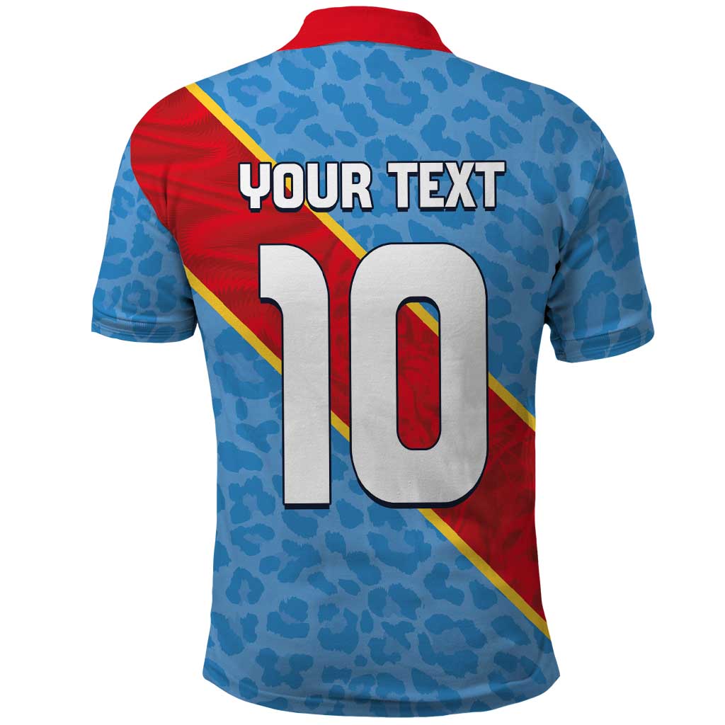 Custom DR Congo National Football Polo Shirt Leopards Go Glory LT03