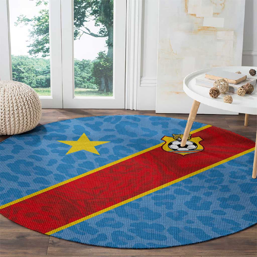 DR Congo National Football Round Carpet Leopards Go Glory - African Pride