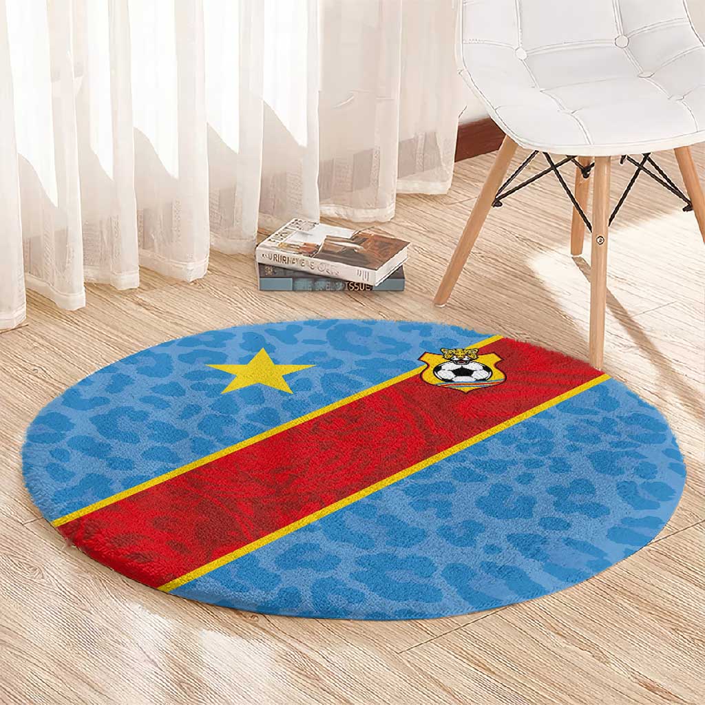 DR Congo National Football Round Carpet Leopards Go Glory - African Pride
