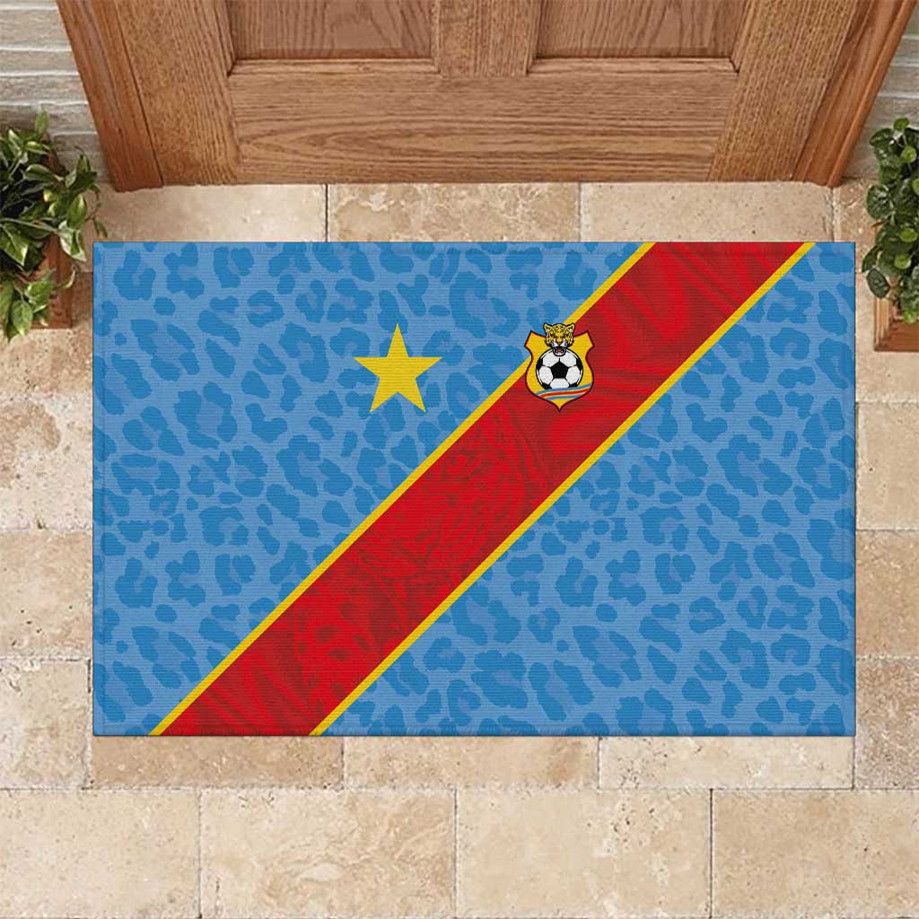 DR Congo National Football Rubber Doormat Leopards Go Glory - African Pride