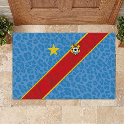 DR Congo National Football Rubber Doormat Leopards Go Glory - African Pride