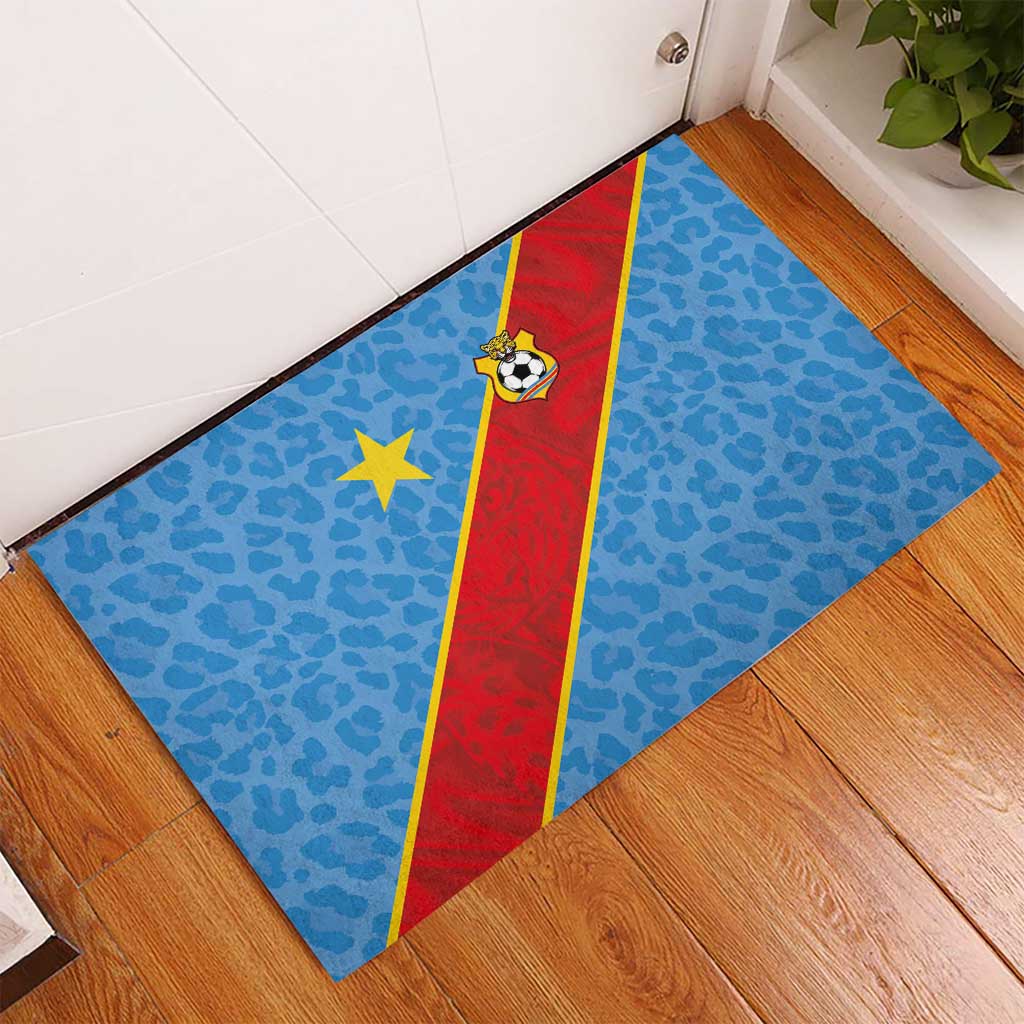 DR Congo National Football Rubber Doormat Leopards Go Glory - African Pride