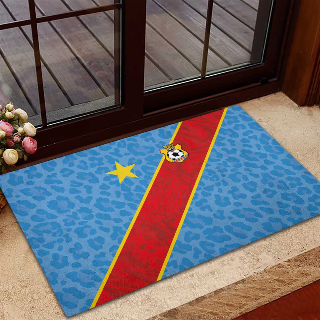 DR Congo National Football Rubber Doormat Leopards Go Glory - African Pride