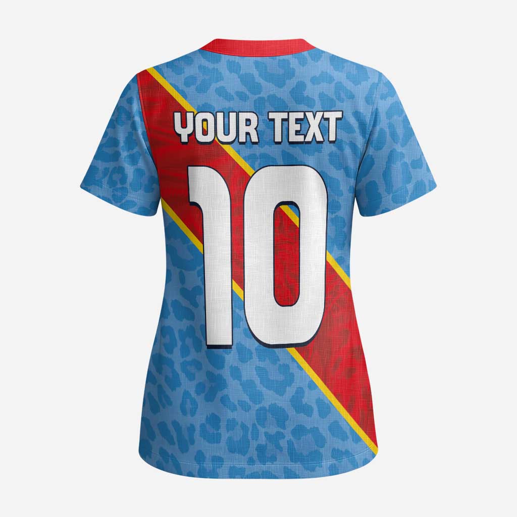 Custom DR Congo National Football Scrub Top Leopards Go Glory - African Pride