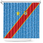 DR Congo National Football Shower Curtain Leopards Go Glory - African Pride