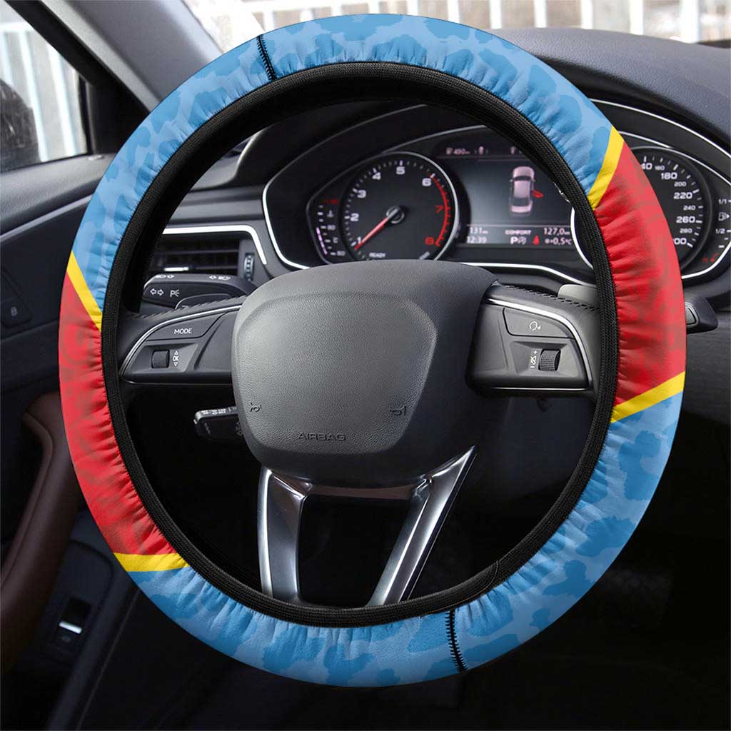 DR Congo National Football Steering Wheel Cover Leopards Go Glory - African Pride