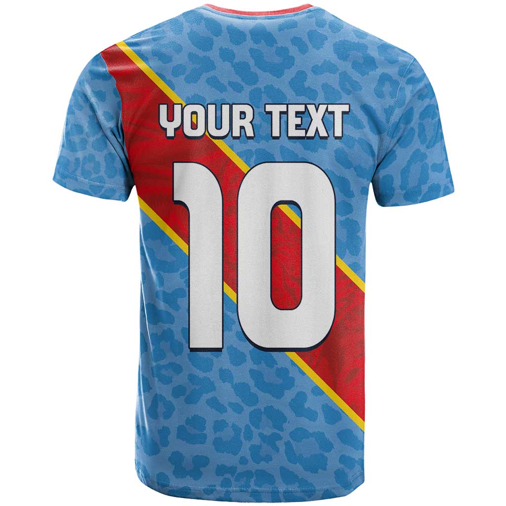 Custom DR Congo National Football T shirt Leopards Go Glory LT03