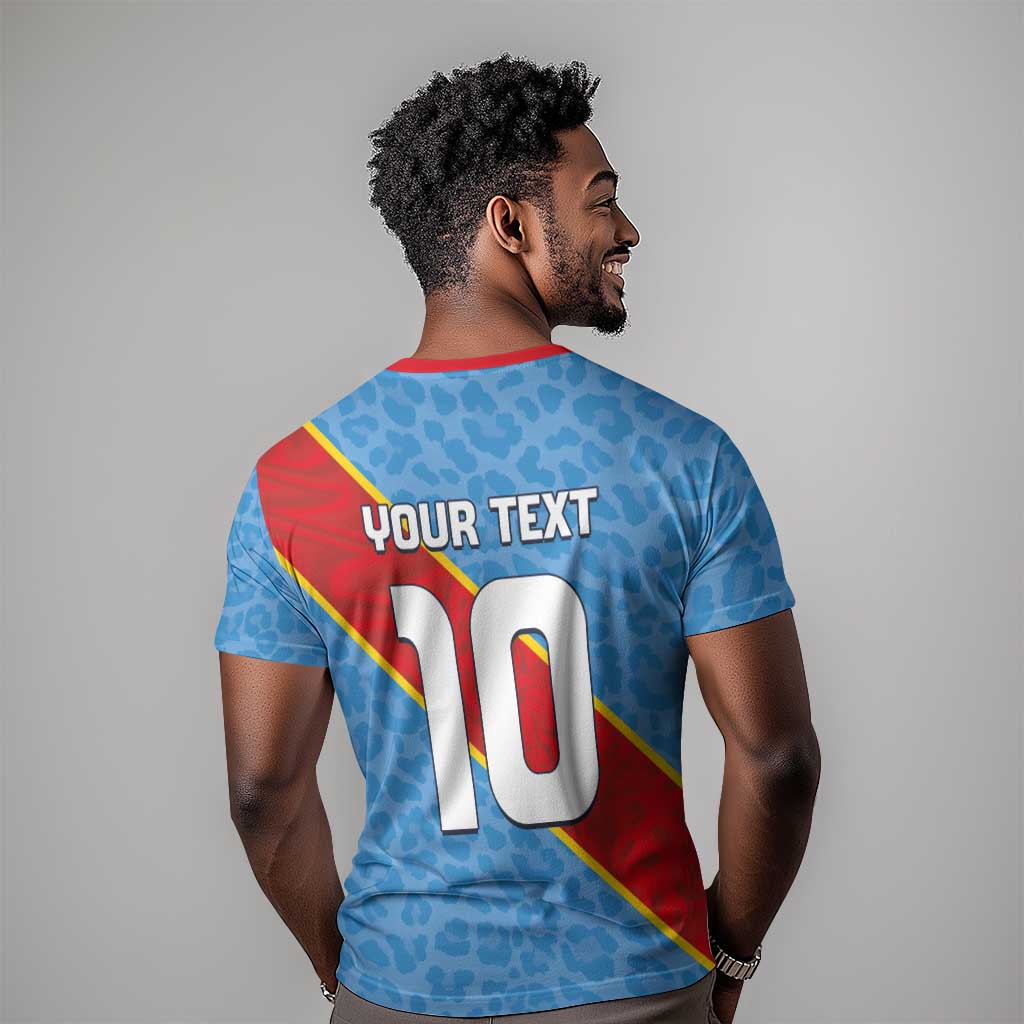 Custom DR Congo National Football T shirt Leopards Go Glory LT03