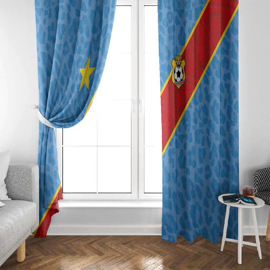 DR Congo National Football Window Curtain Leopards Go Glory - African Pride